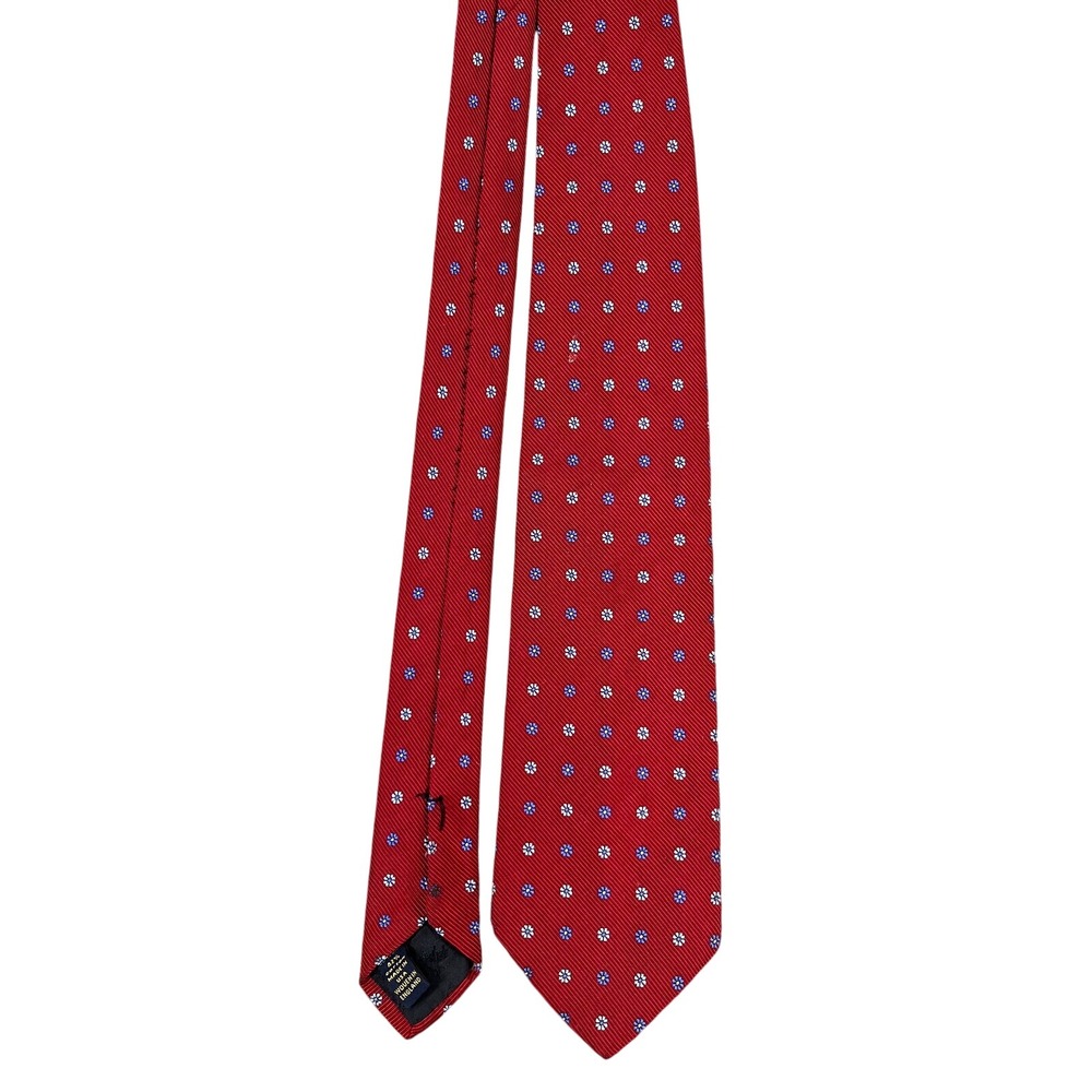 Brooks‎ Brothers Tie Mens Floral Dot Pattern Made In USA Woven In England